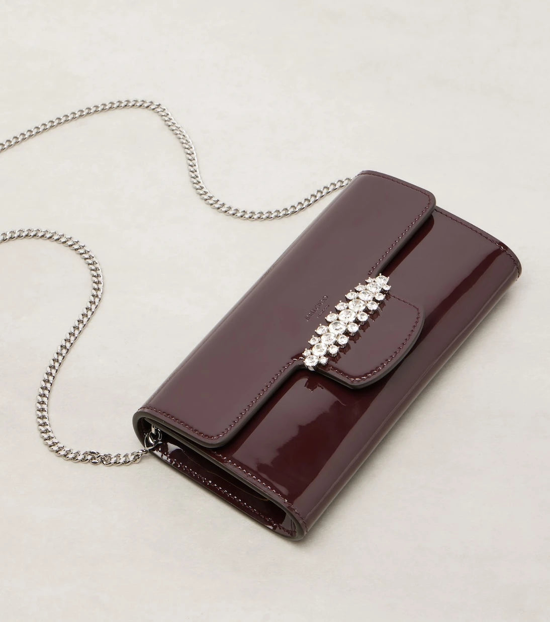 Jimmy Choo - Bing patent leather wallet on chain
