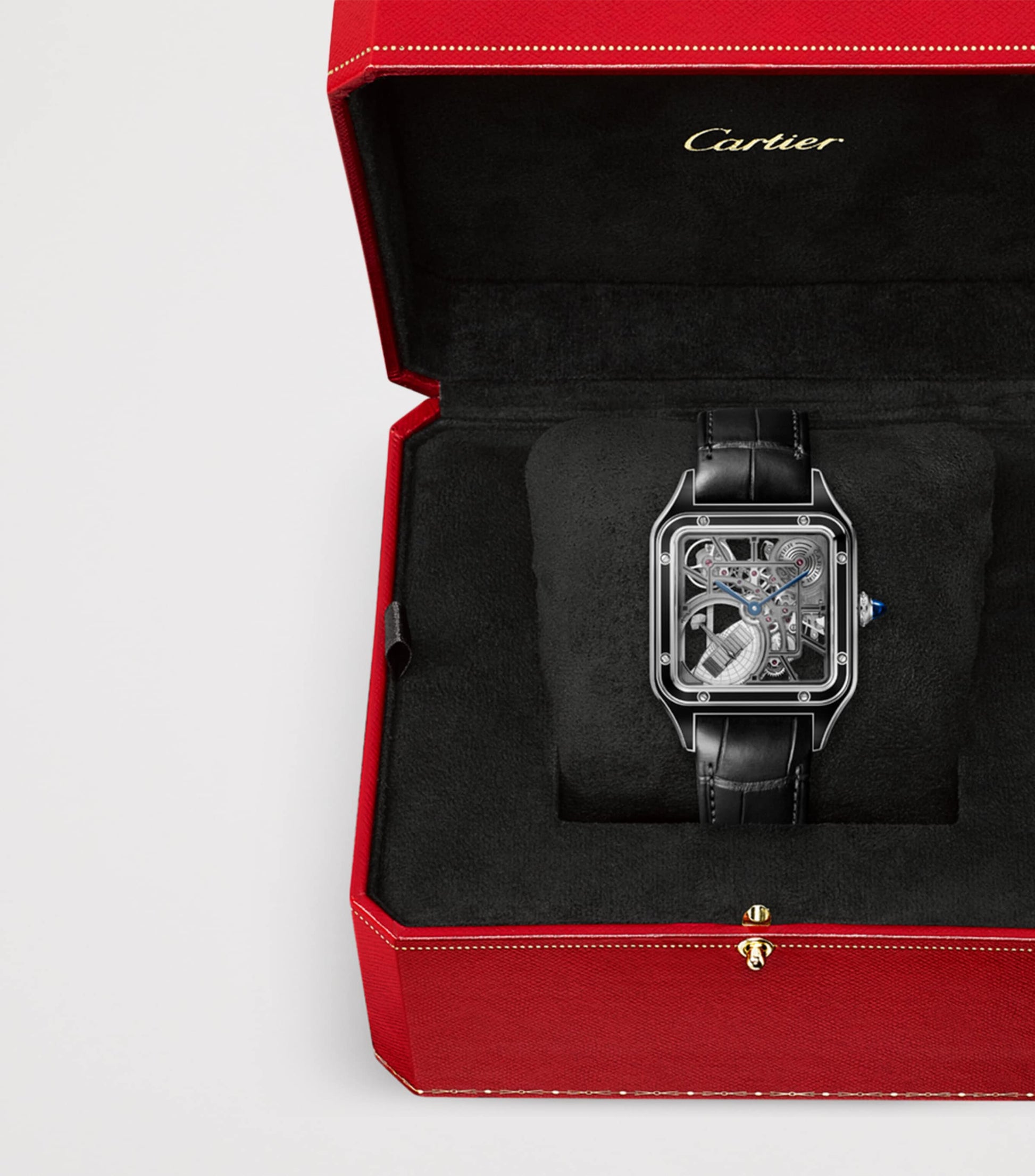 Large Steel Santos-Dumont Skeleton Watch 43.5mm