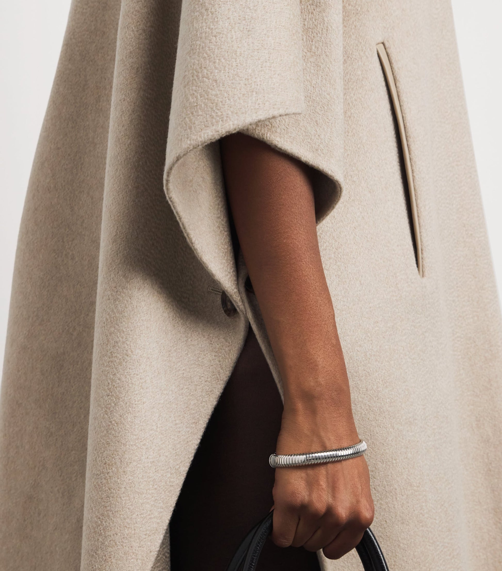 Max Mara Beige Cashmere Poncho Cape Coat