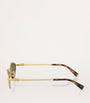 Gold Metal Oval Sunglasses