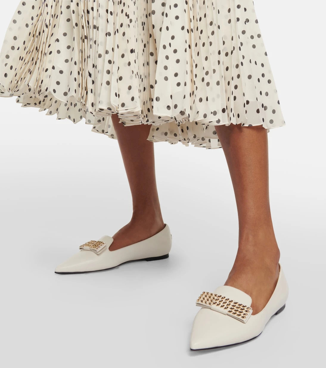 Jimmy Choo - Gala embellished leather ballet flats