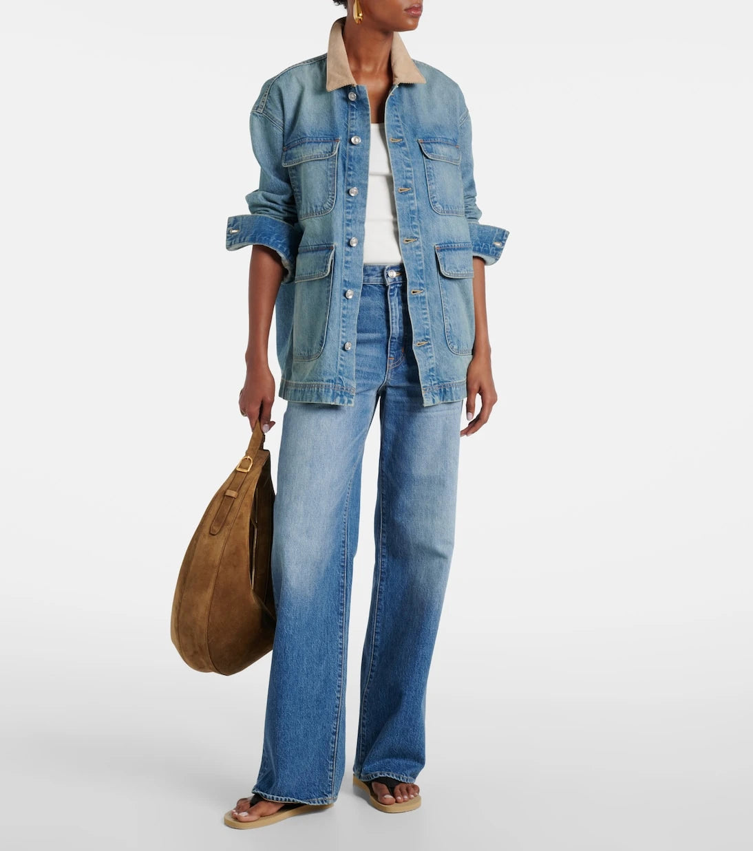 Slvrlake - Hayden corduroy-trimmed denim jacket