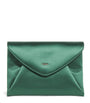 Max Mara Green Satin Envelope Clutch Bag