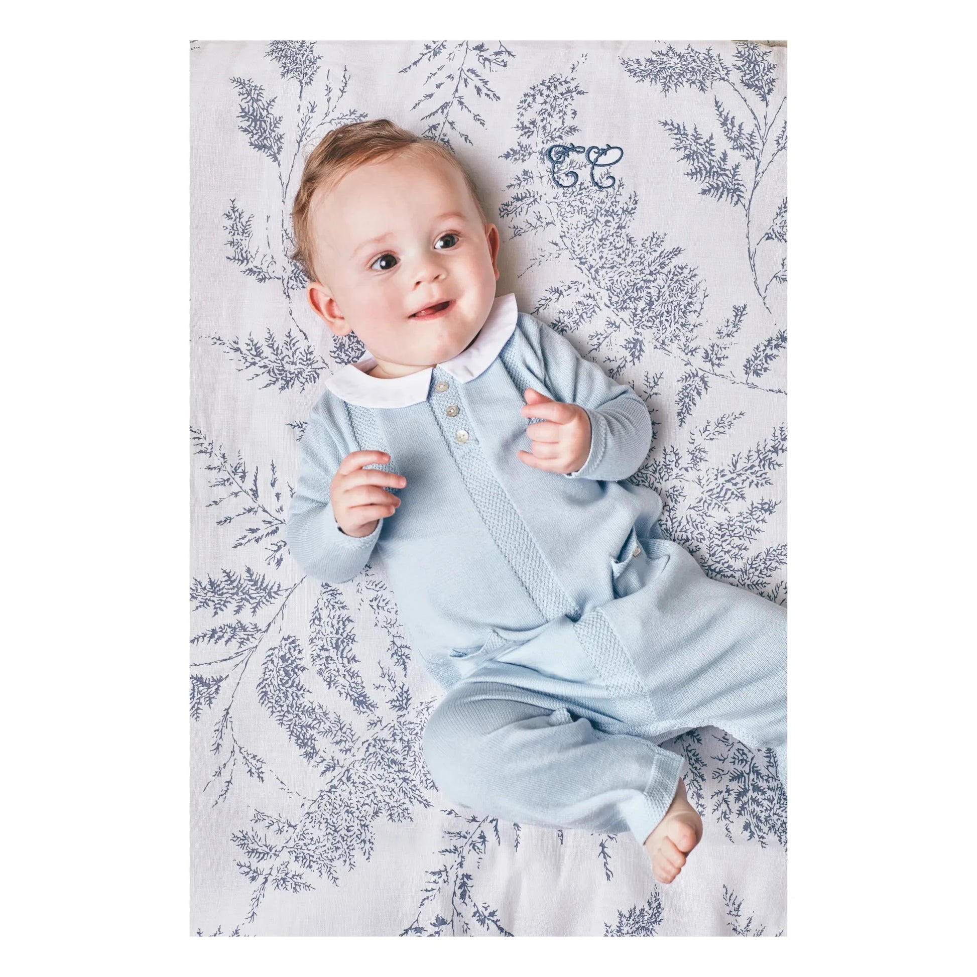 Tartine et Chocolat - Leaf-Print Blanket | Grey