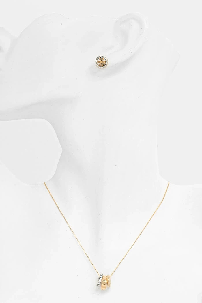 Колие и обици Tory Burch Miller Pave (2 броя)
