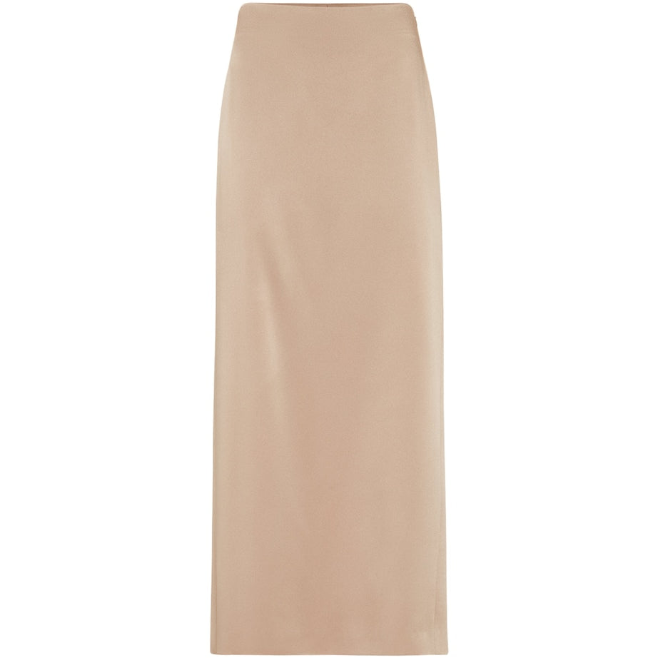 Brown Satin Maxi Skirt