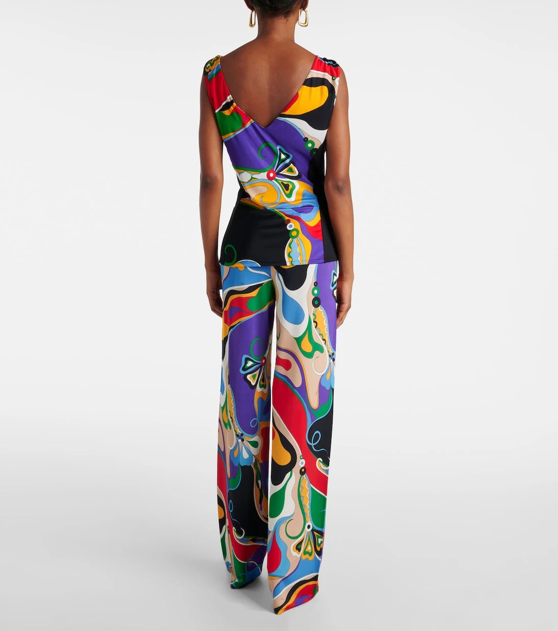 Pucci - Orchidee tie-neck top