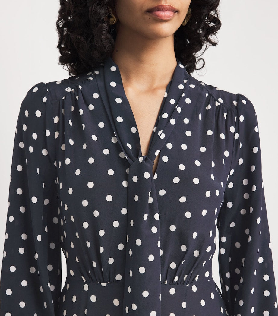 Silk Marigold Midi Dress BHEMIA SPT DEEP NAVY