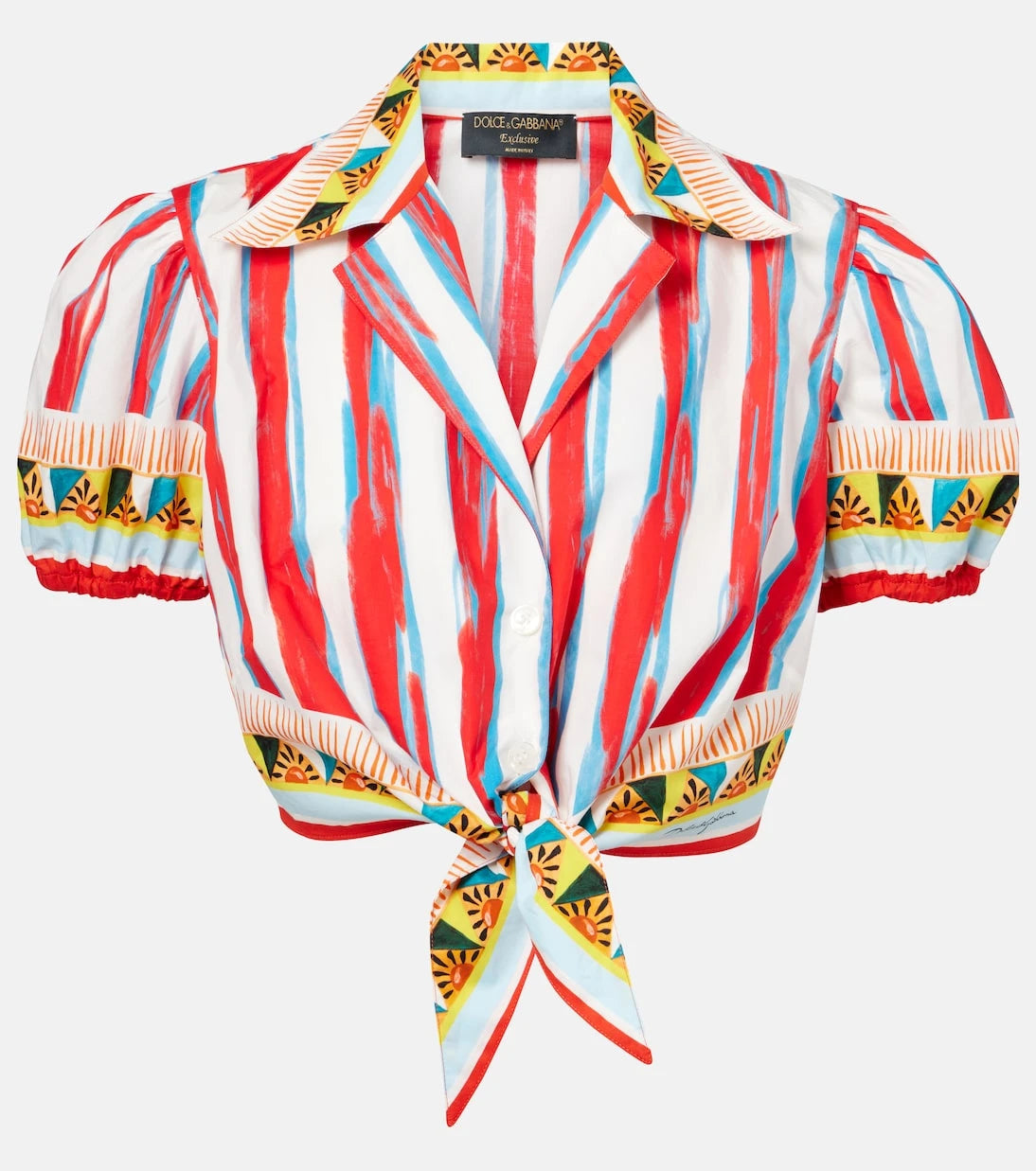 Dolce&Gabbana - Cropped striped cotton shirt