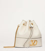 Valentino Garavani White Leather VLogo Bucket Bag