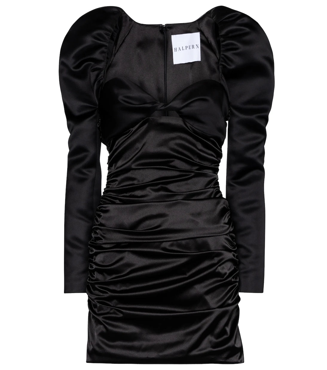 Halpern - Gathered satin minidress