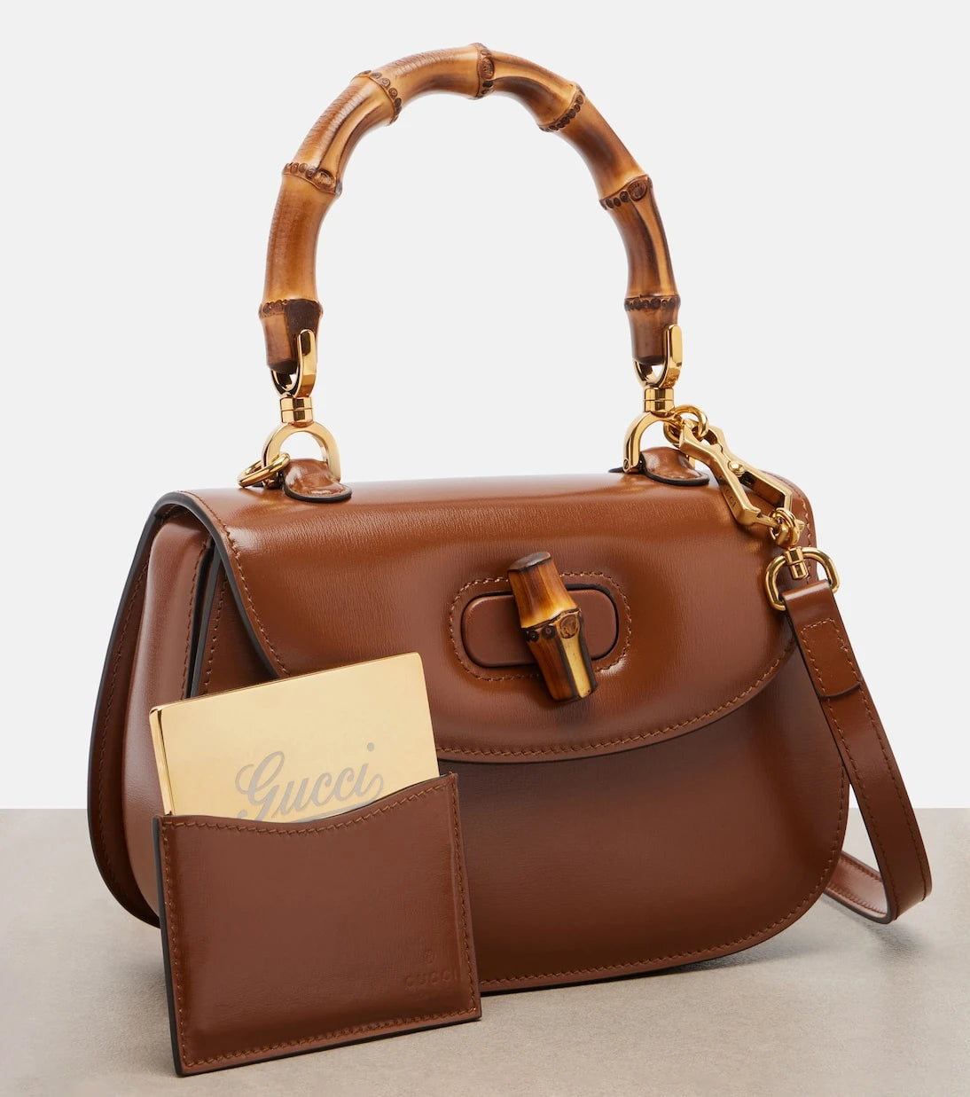 Gucci - Gucci Bamboo 1947 Small leather top-handle bag