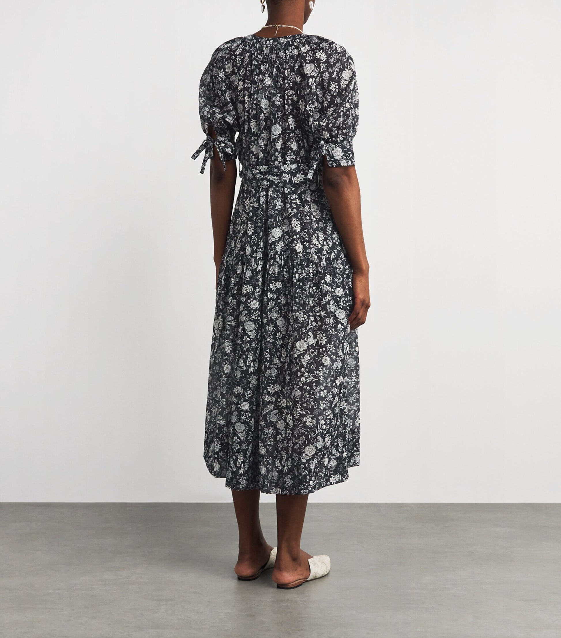 Cotton Floral Selena Midi Dress