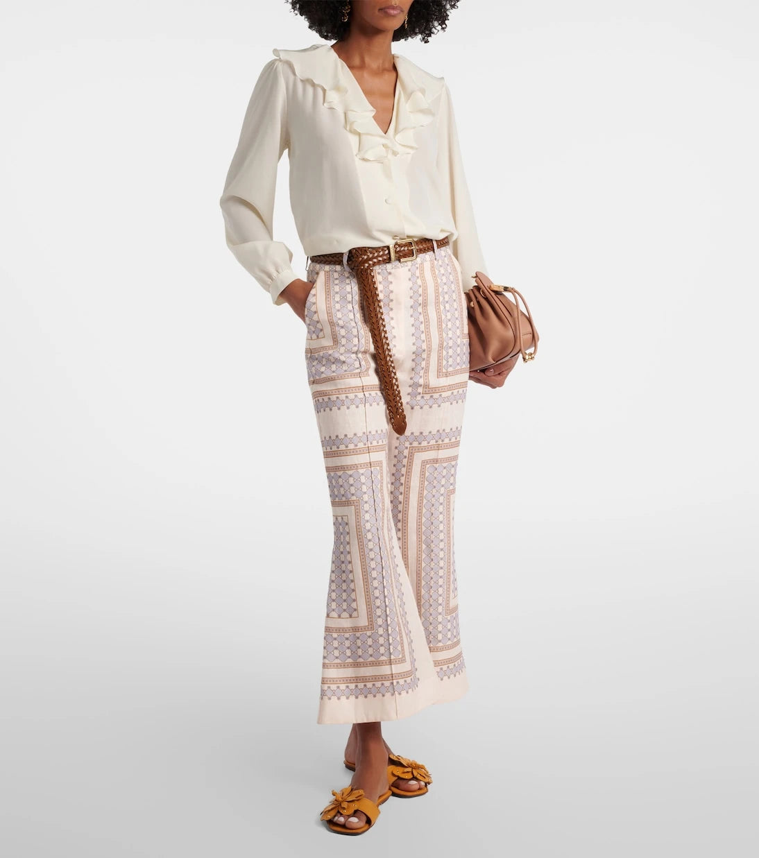 Zimmermann - Brightside floral-appliqué leather sandals