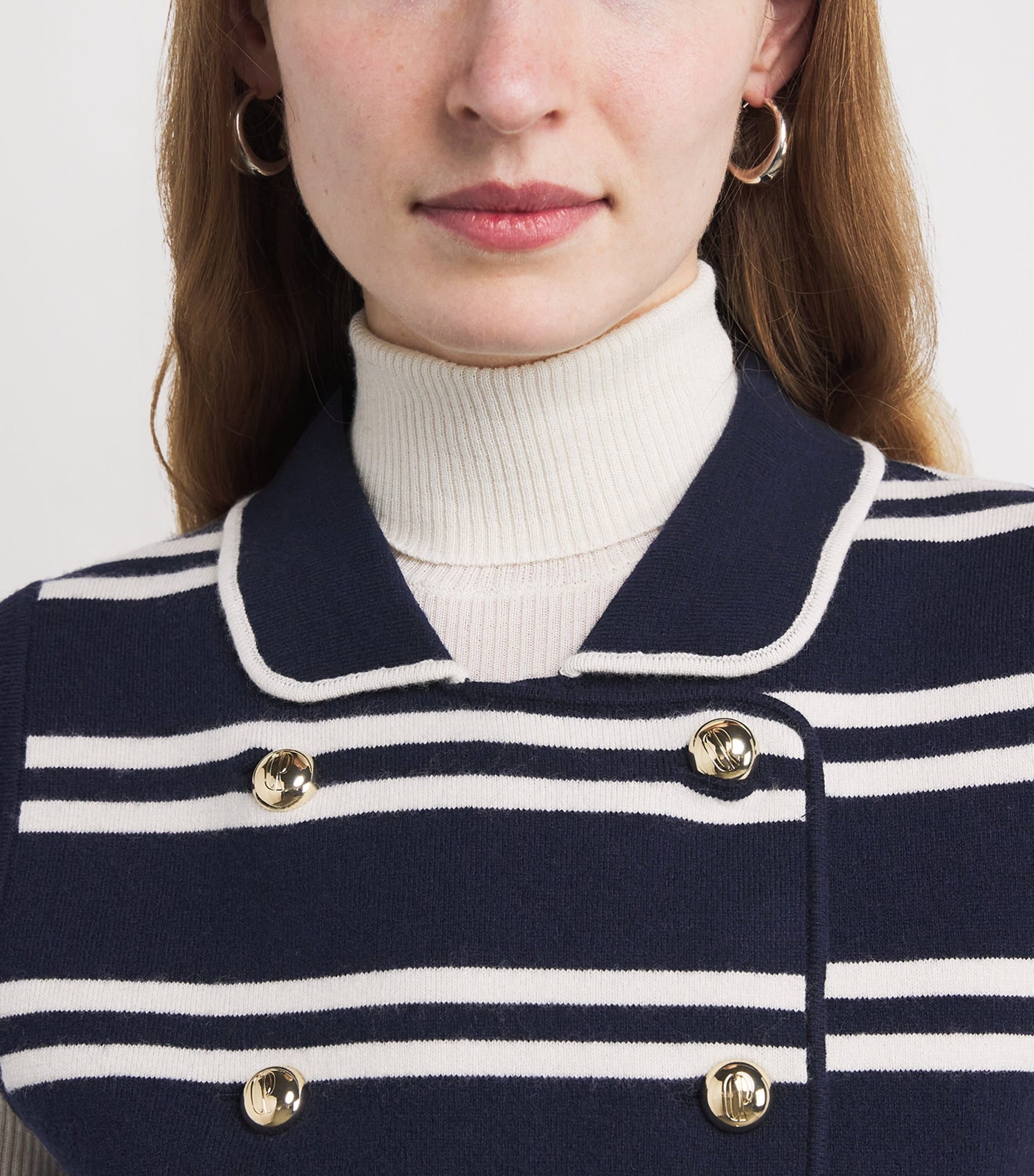 Claudie Pierlot Multi Stripe Sleeveless Cardigan