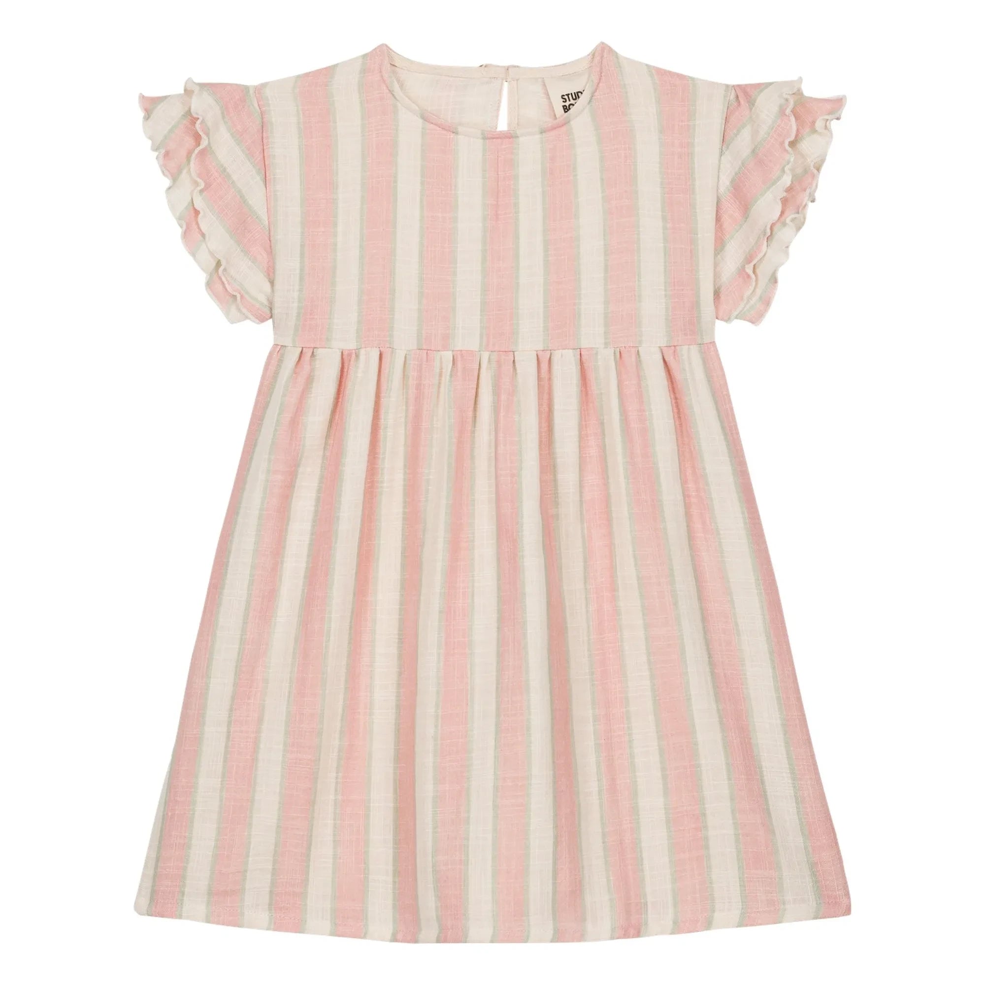 Studio Bohème - Striped Cousin Dress Organic Cotton Gauze | Pink