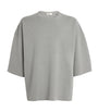 Grey Virgin Wool Milano Stitch Oversized T-Shirt