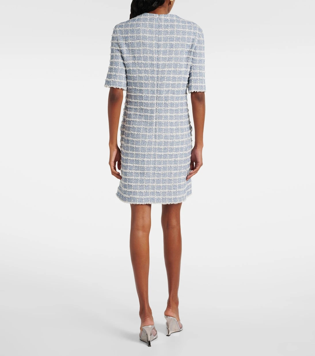 Versace - Checked cotton-blend tweed minidress