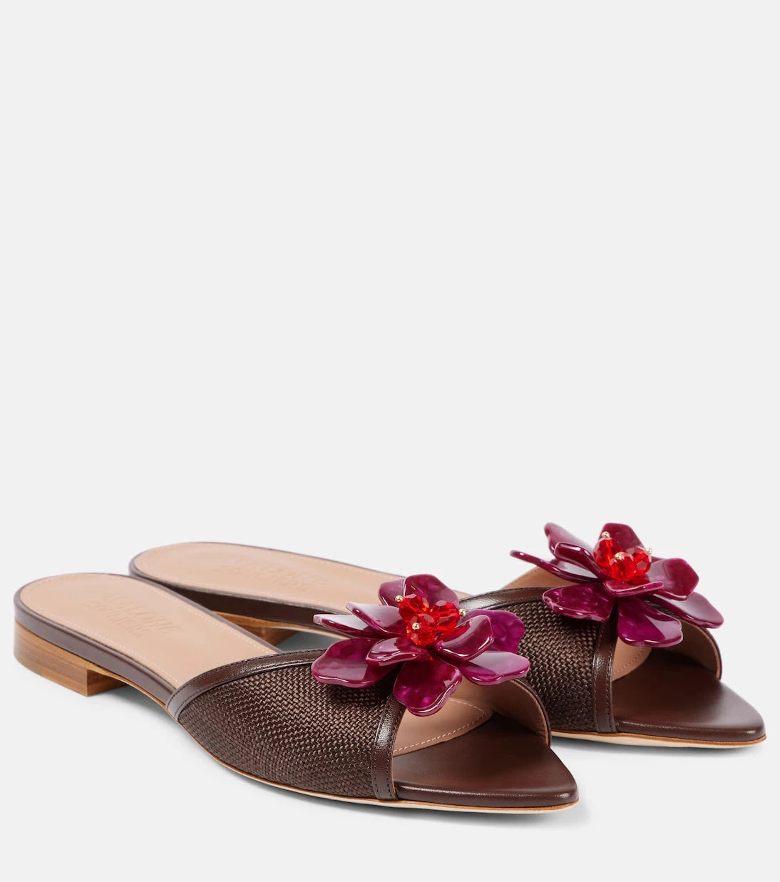 Malone Souliers - Cyd crystal-embellished raffia slides