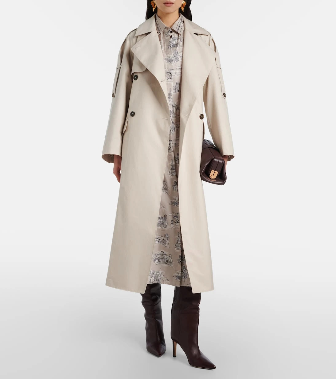 Max Mara - معطف الترنش Delfino من نسيج التويل The Cube