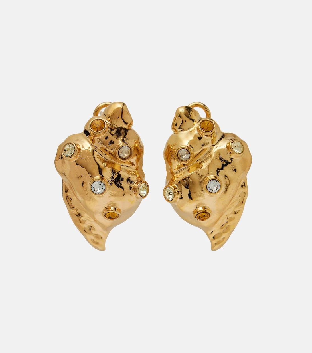 Oscar de la Renta - Seashell crystal-embellished earrings
