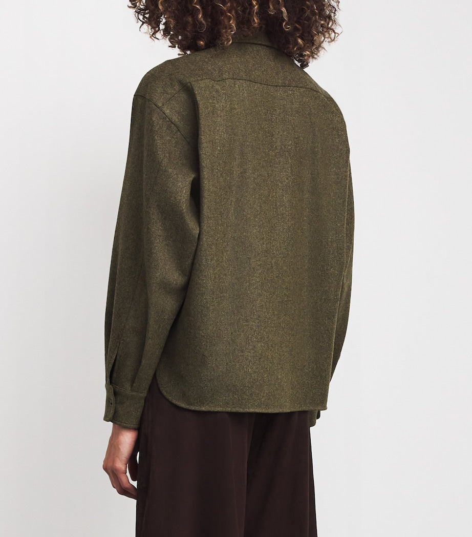 Max Mara Green Wool Collared Cardigan