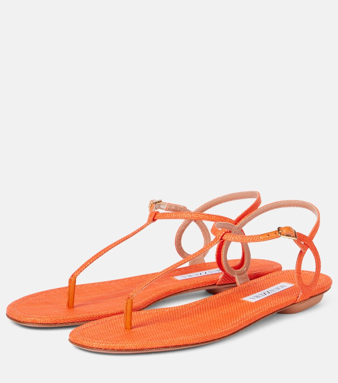 Aquazzura - Almost Bare raffia-effect sandals