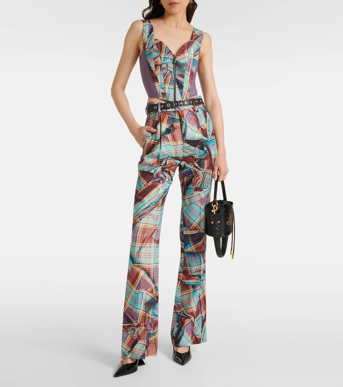 Vivienne Westwood - W Ray tartan virgin wool flared pants