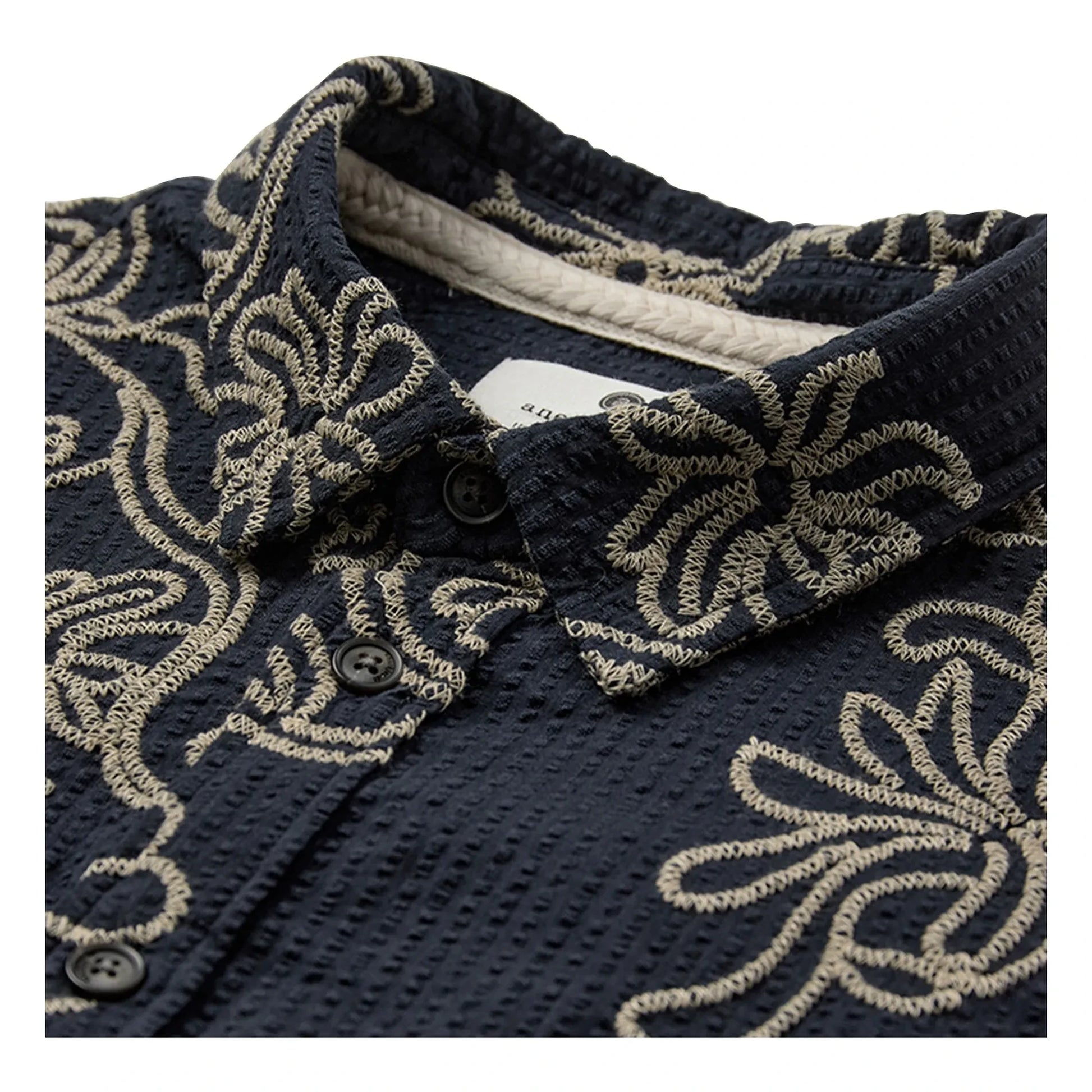 Anerkjendt - Akotto Emb shirt | Dark Blue