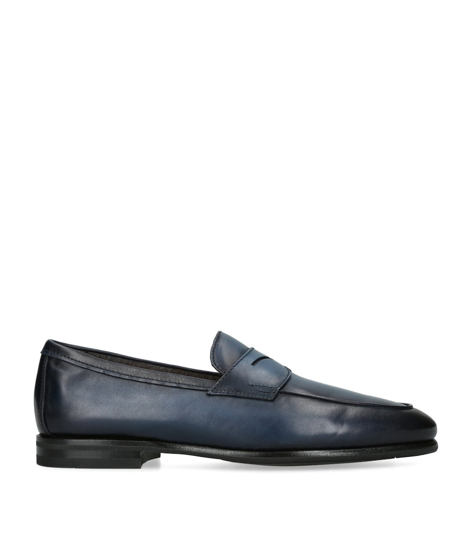 Leather Cashmere-Lined Carlos Loafers