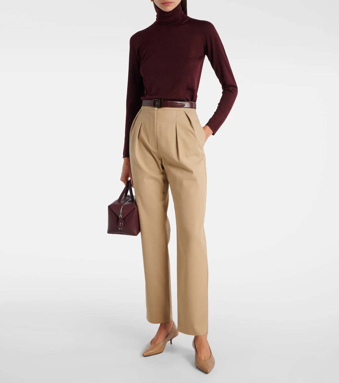 Max Mara - Dede pleated cotton slim pants