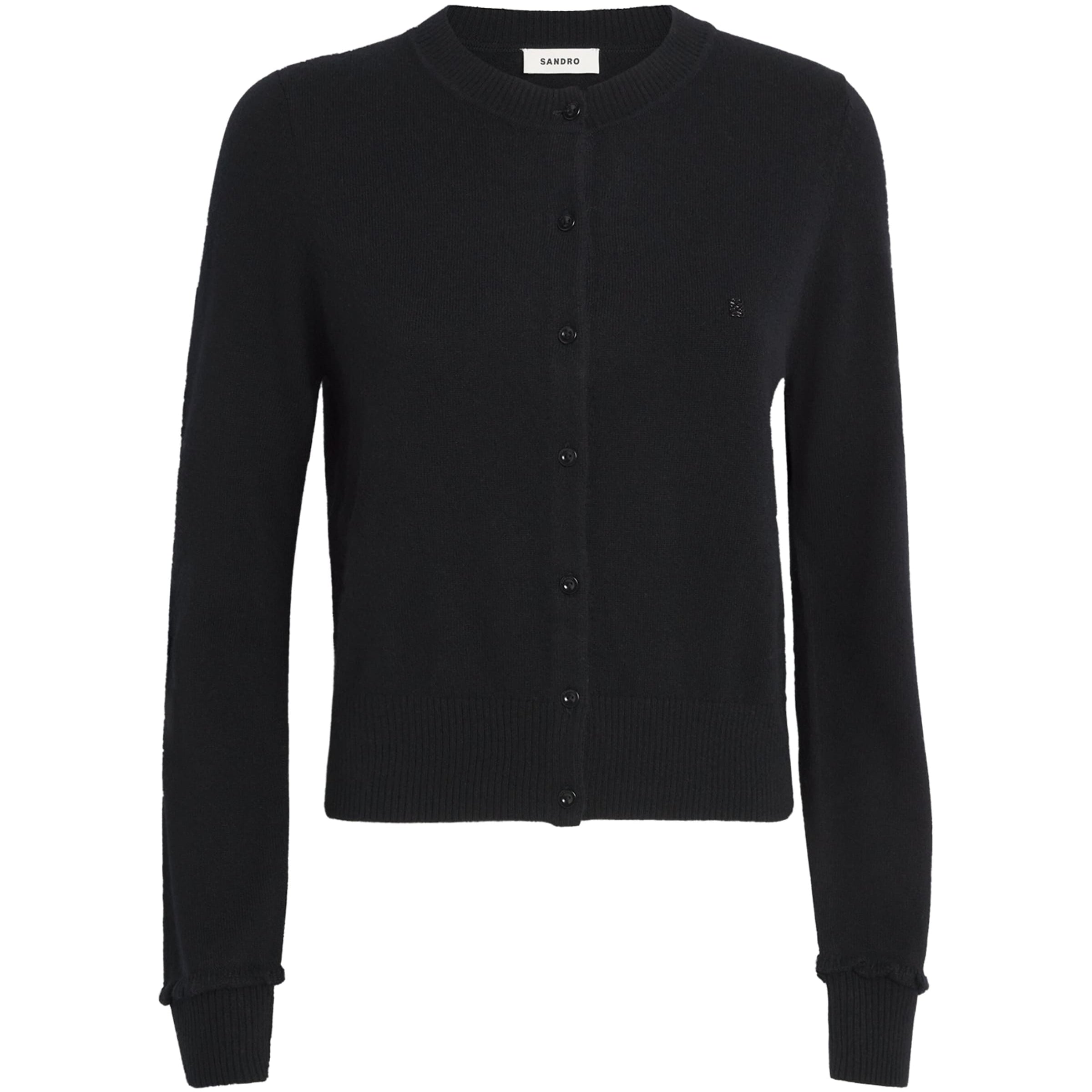Black Wool-Cashmere Cardigan