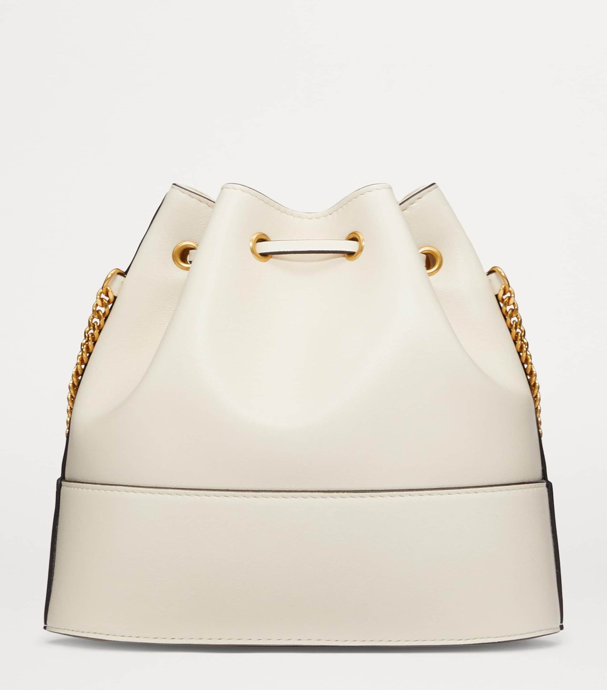 Valentino Garavani White Leather VLogo Bucket Bag