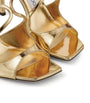 Jimmy Choo Gold Anise 95 Leather Sandals