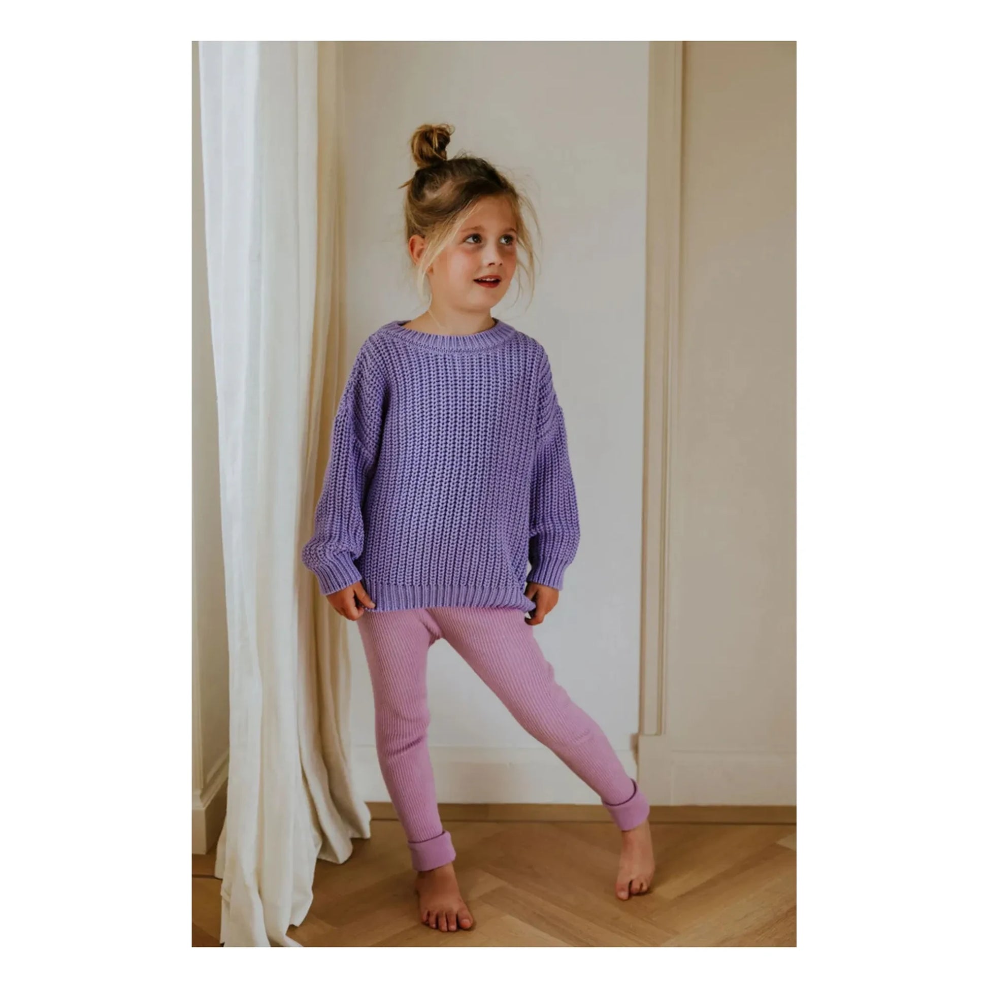 Yuki - Organic cotton knit leggings | Mauve
