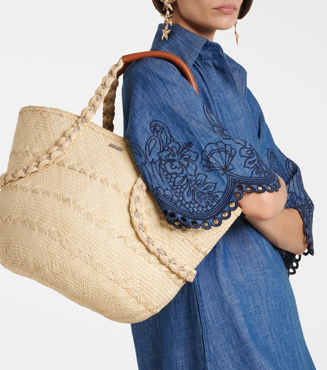 Aquazzura - Isla raffia tote bag