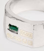 Sterling Silver and Emerald Hallmark Signet Ring