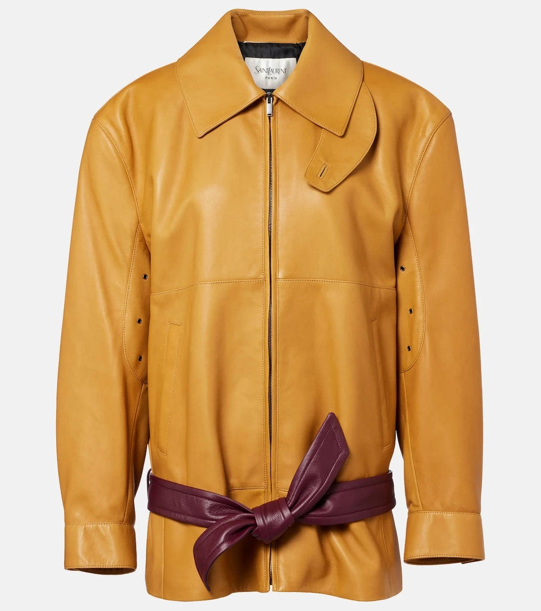 Saint Laurent - Belted leather jacket