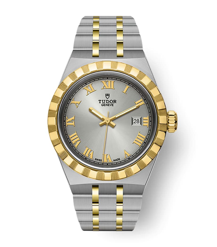 TUDOR Royal Stainless Steel and Yellow Gold Watch 28mm
