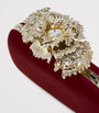 McQueen Burgundy Silk Carnation Knuckle Clutch Bag