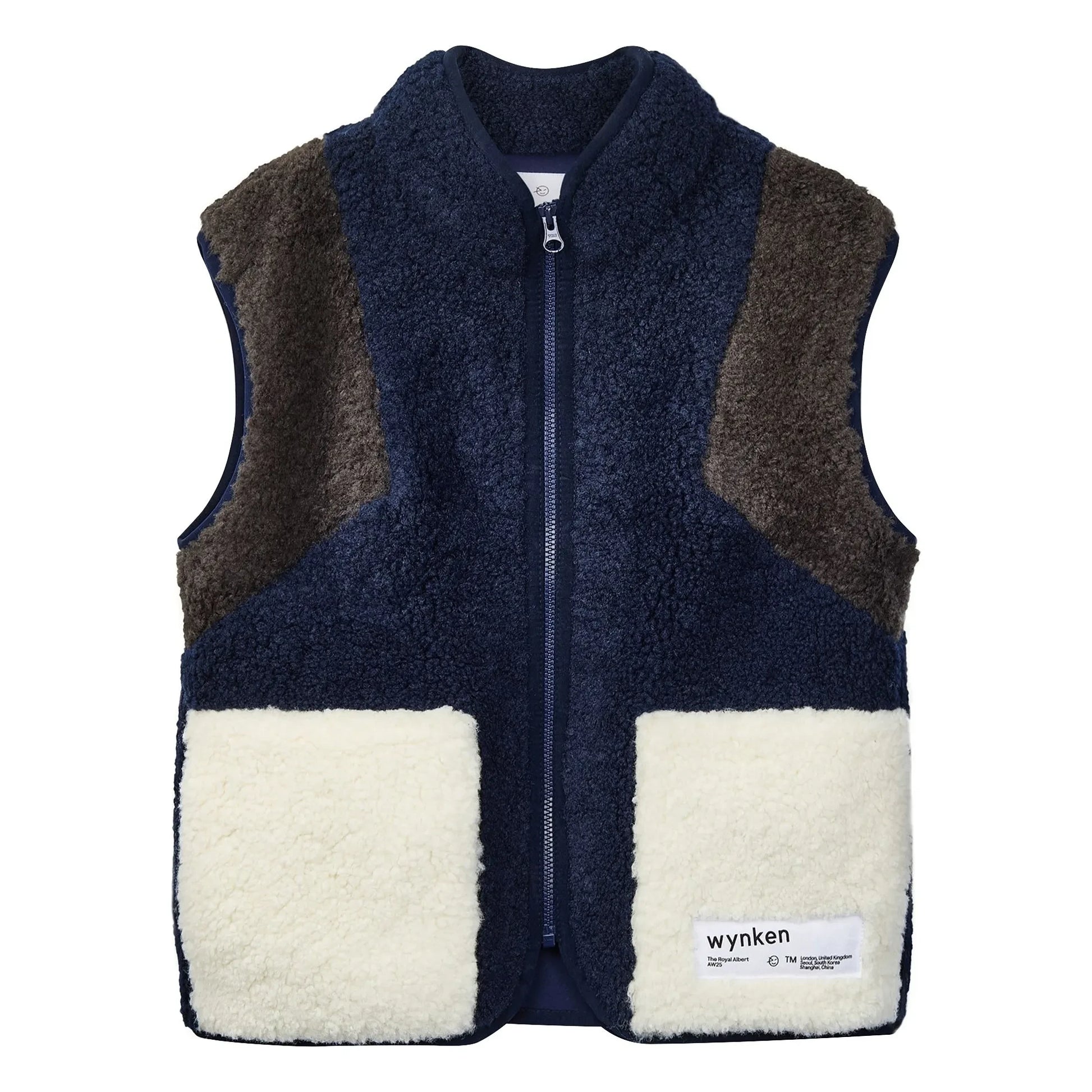 Wynken - Wilderness Sleeveless Sherpa Jacket | Navy blue