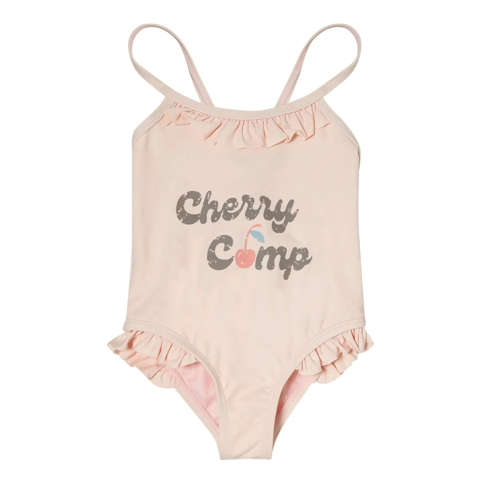Tocoto Vintage - Cherry Swimsuit | Pale Pink