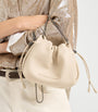 Brunello Cucinelli White Mini Leather Mellow Bucket Bag