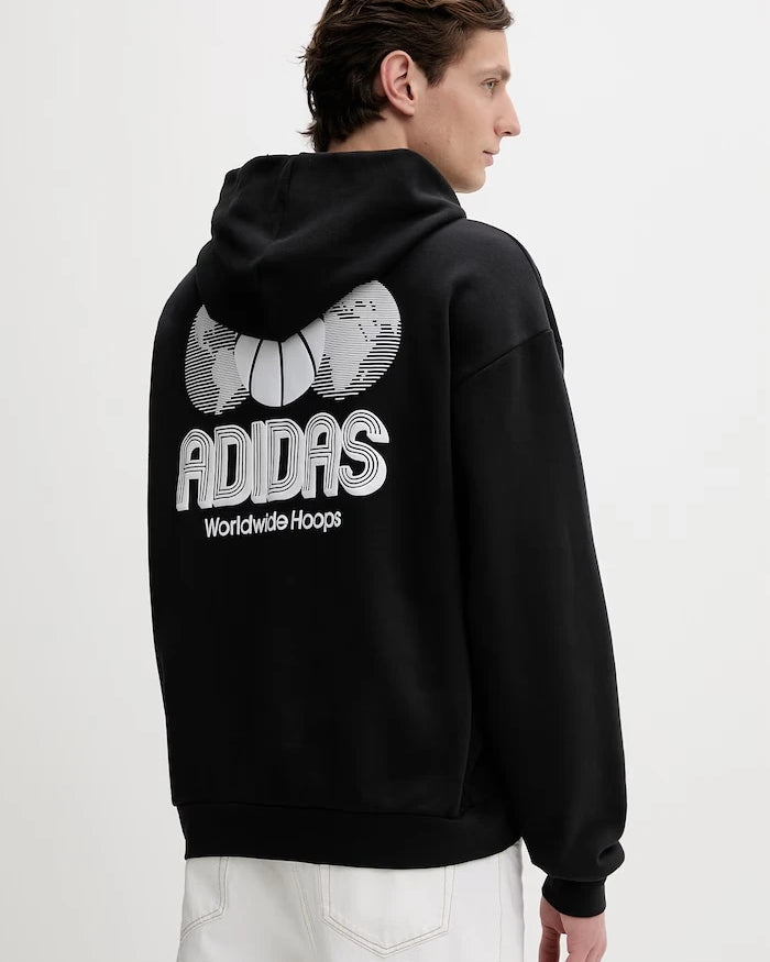 Pamuklu sweatshirt adidas Originals World Wide Hoops