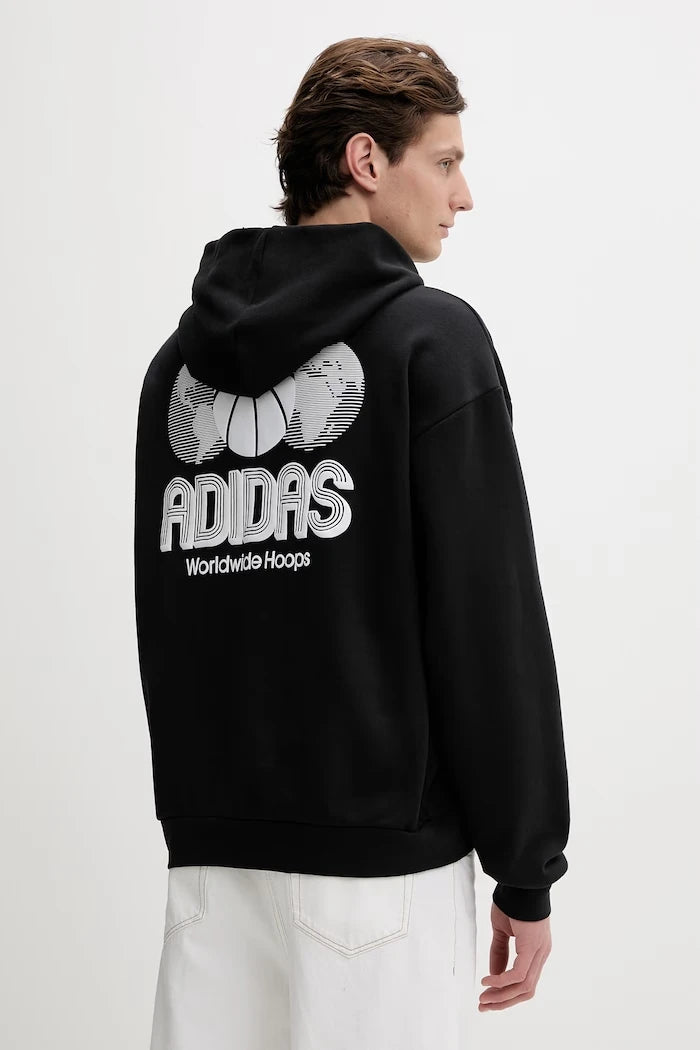 Pamuklu sweatshirt adidas Originals World Wide Hoops