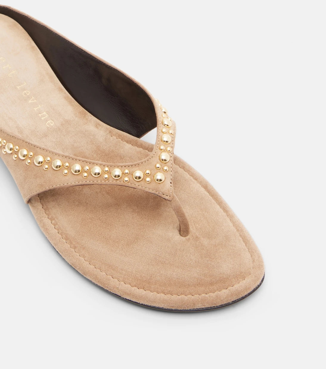 Herbert Levine - Sun-kissed embellished suede thong sandals
