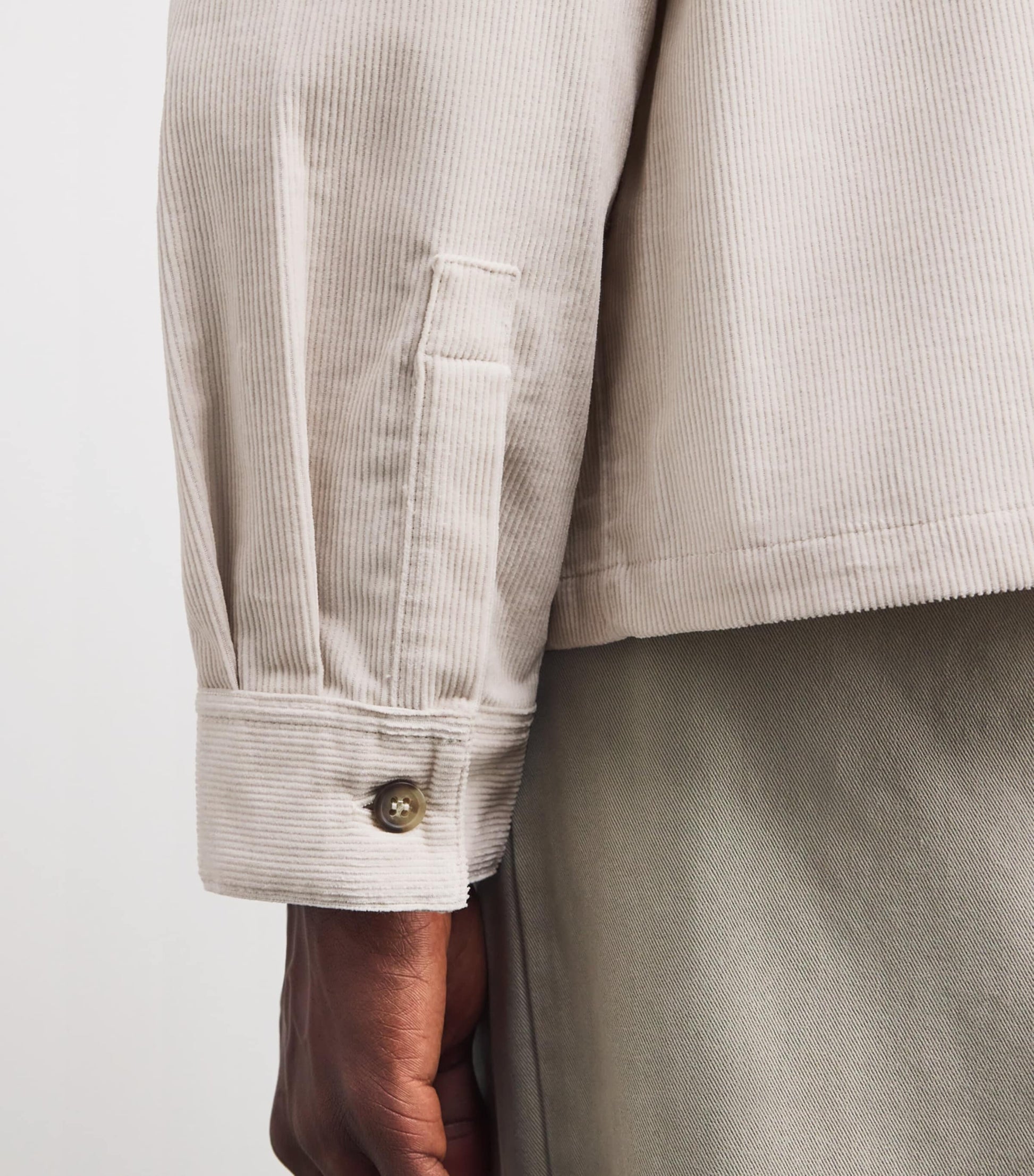 A.P.C. White Cotton Corduroy Leon Overshirt