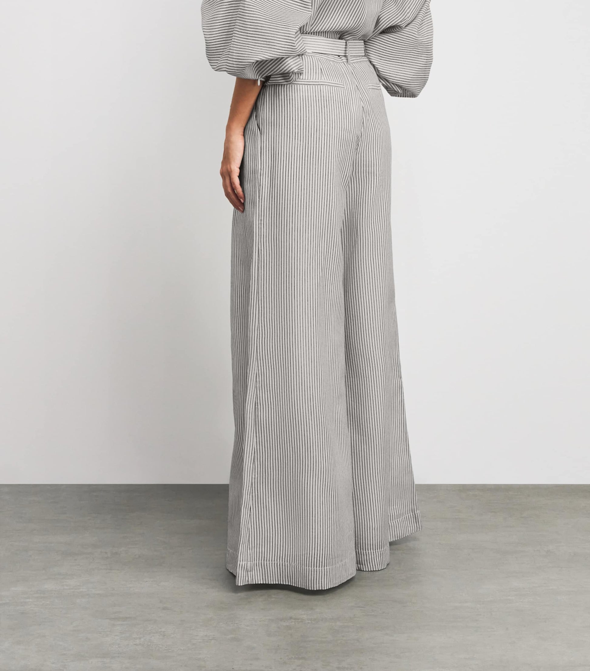 Zimmermann Multi Cotton-Silk Hypnotic Wide-Leg Trousers