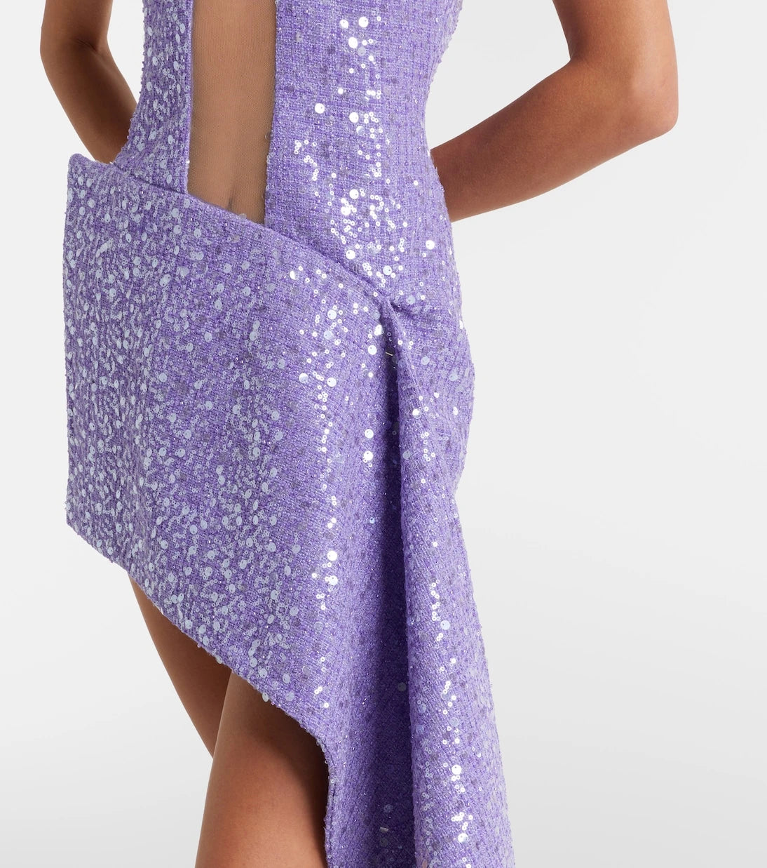 David Koma - Draped sequined minidress
