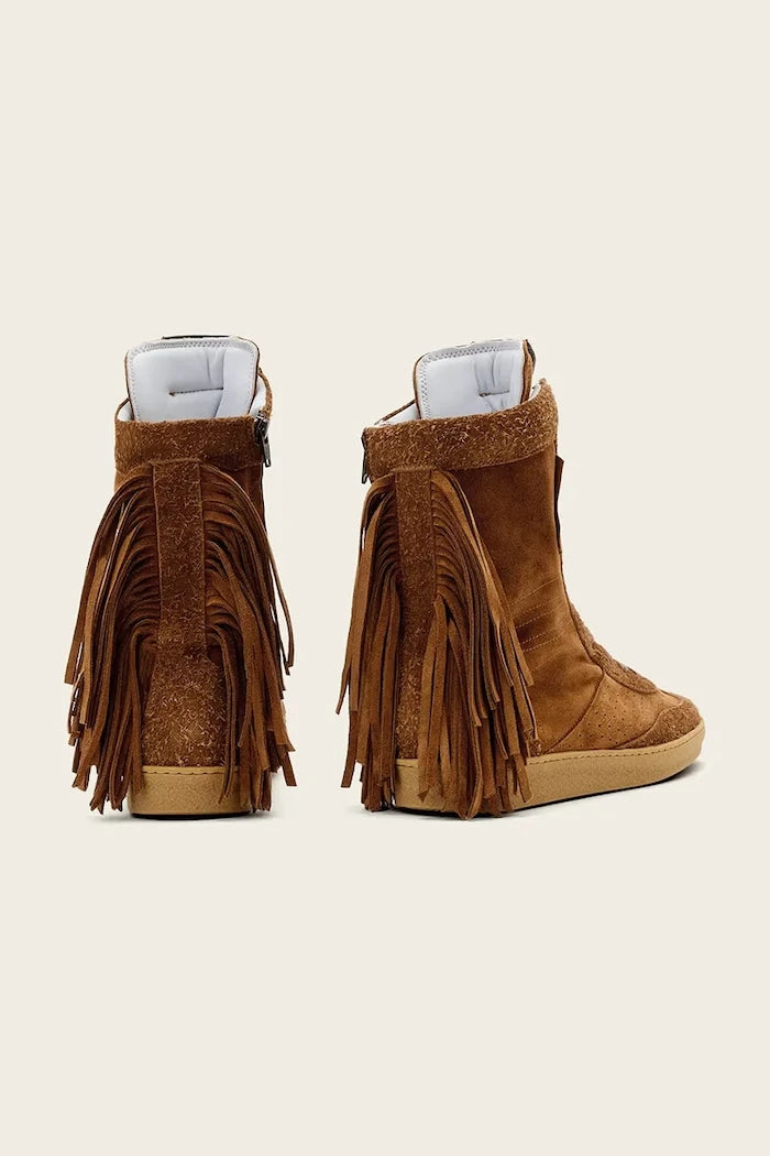 Велурени обувки AllSaints Louise Fringe Ht